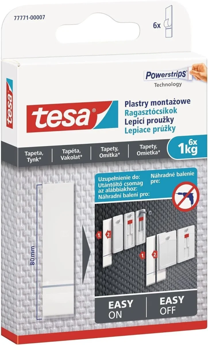 Tesa Powerstrips Tapete&Putz - doppelseitige Klebestreifen für Tapete und Gips – Bild 2