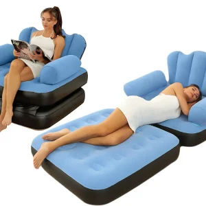 Aufblasbares 2in1 Sofa Sessel Bett – Luftsofa mit Rückenlehne und Armlehnen